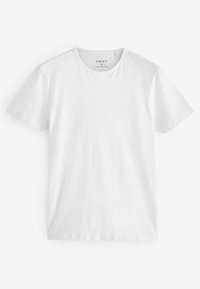 T-shirt bianca a maniche corte con scollo rotondo. Realizzata in morbido cotone con una texture liscia. Senza motivi o grafiche.