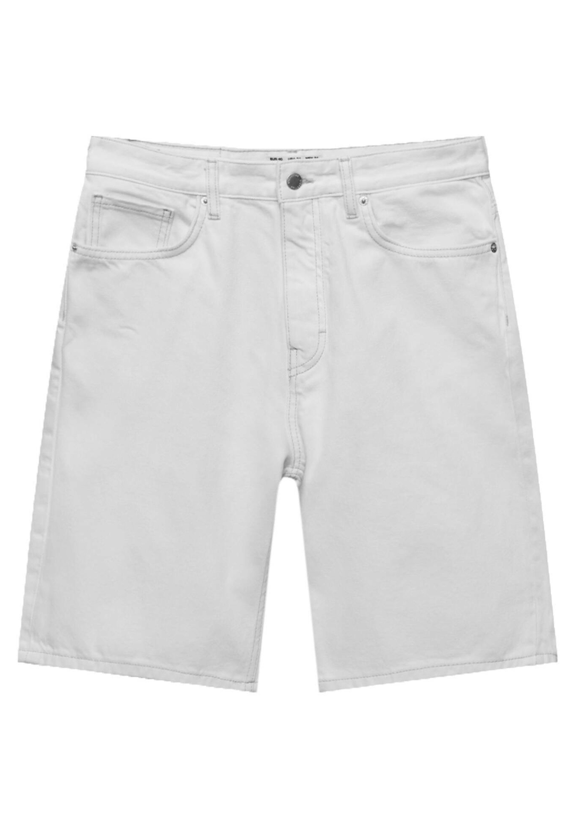 PULL\u0026BEAR Shorts di jeans - white/bianco - Zalando
