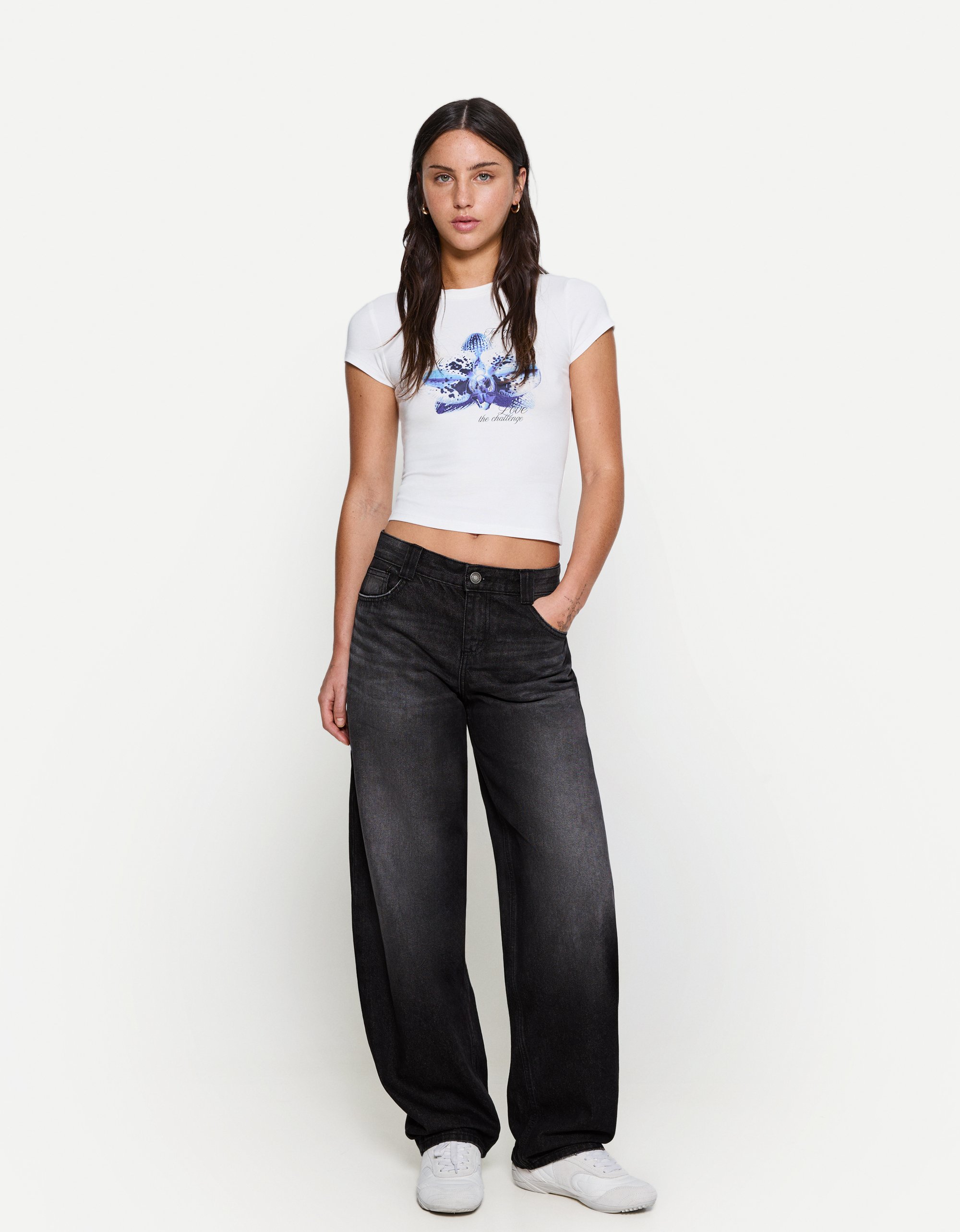 Balloon Fit Carpenter Jeans Cropped Jeans Bershka Bershka Relaxed
