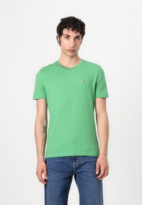 Tommy Jeans JASPE SLIM TEE - Pamata T-krekls - coastal green htr