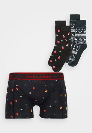 JACMISTLETOE GIFTBOX SET - Chiloți boxer - black/scarab