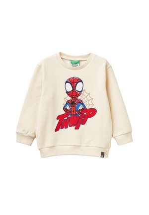 PRINT ON BACK. LOGO LABEL ON LEFT FRONT HEM - Sweater - beige