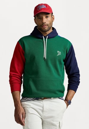 COLOR-BLOCKED DOUBLE-KNIT MESH HOODIE - Sweatshirt - tennis green/multi