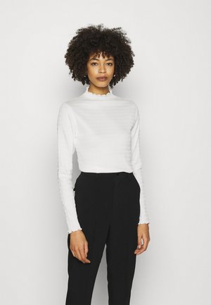 LONGSLEEVE ROUNDNECK WITH HEM RUFFLES - Bluzka z długim rękawem - scandinavian white