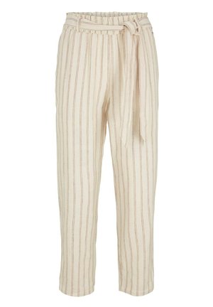 EASY - Broek - beige brown stripe