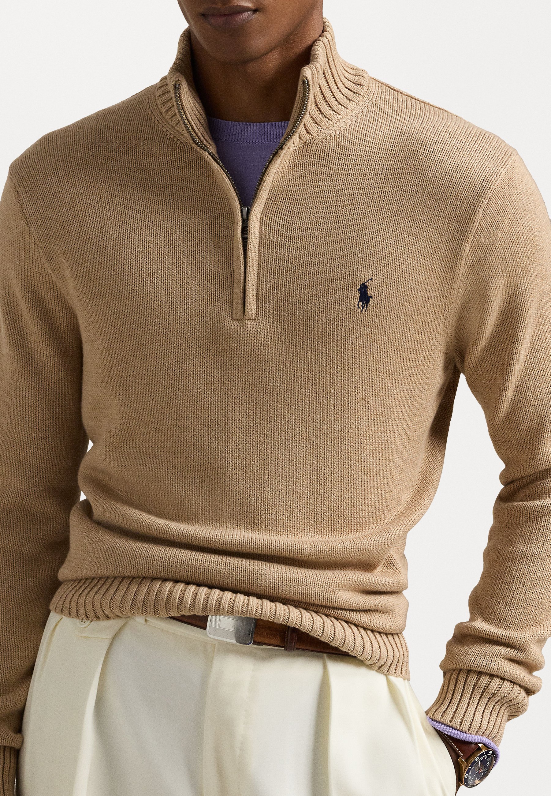 Polo Ralph Lauren COTTON QUARTER ZIP SWEATER - Jumper