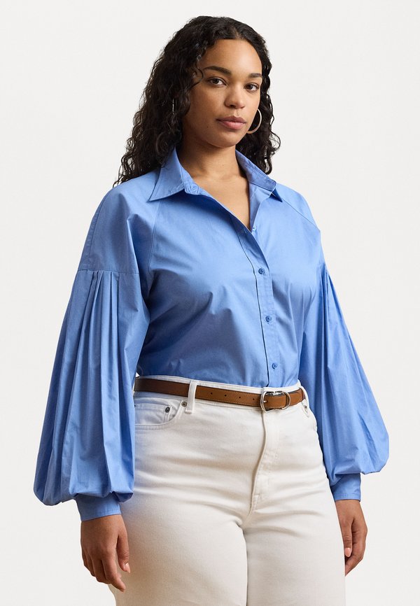 COTTON POPLIN BLOUSON SLEEVE SHIRT - Button-down blouse