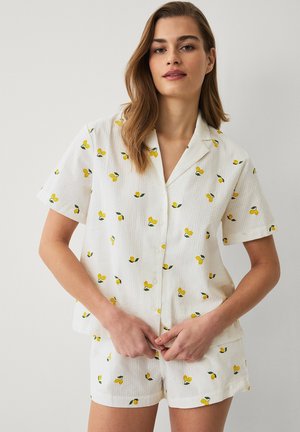 Ellos Collection SET - Pyjama - weiß/gelb gemustert
