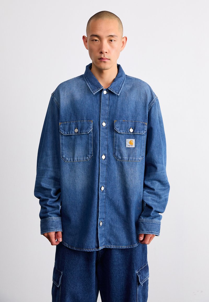 Carhartt WIP HARVEY SHIRT - Giacca di jeans - blue dark bleached