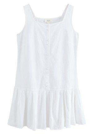 SQUARE NECK TIERED BOHO - Vestido camisero - white