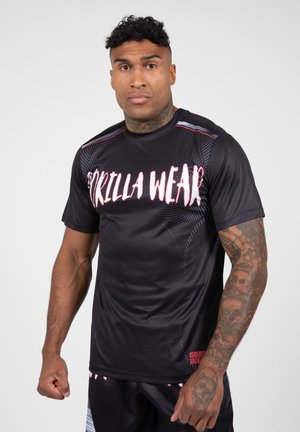 CLAYTON - Sports T-shirt - black red