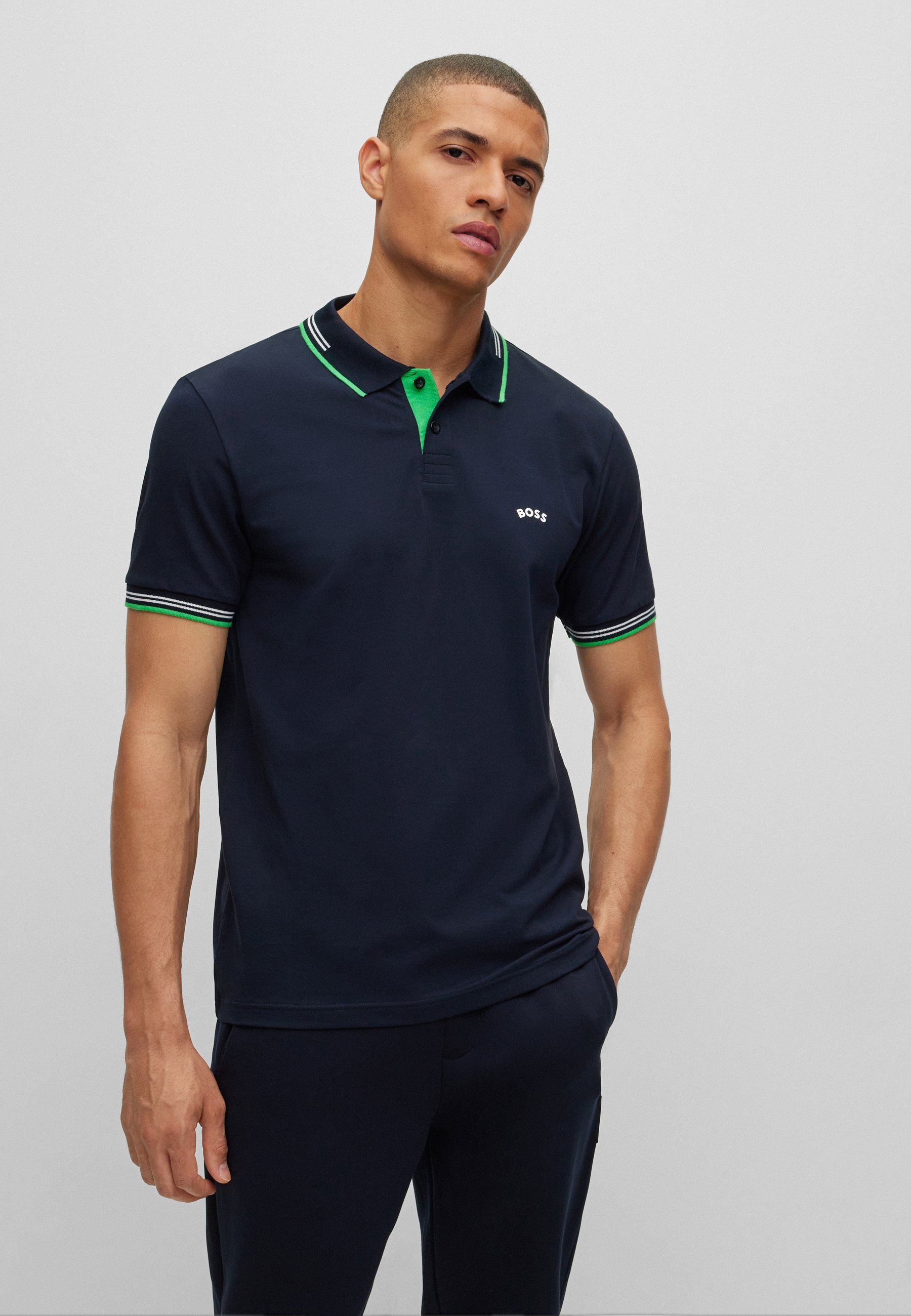 BOSS PAUL CURVED - Poloshirt - dark blue six/donkerblauw - Zalando.nl