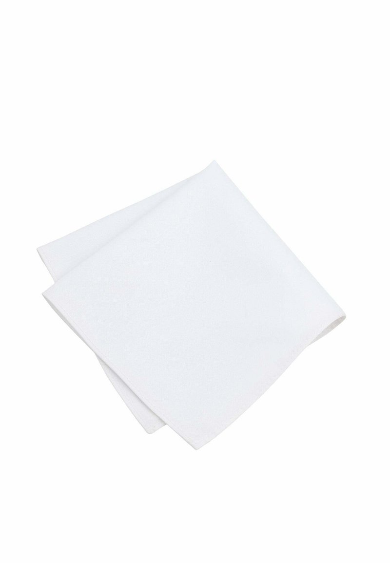 White cotton napkin, square shape, smooth texture, neatly folded, no visible patterns or embellishments, clean and simple design.