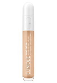 Clinique Even Better concealer voor het hele gezicht in een doorzichtig tube met een witte, ronde dop. De vloeistof van het product is een lichte beige tint.