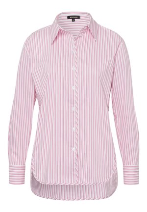 Camisa de manga larga con botones, con rayas verticales rosas y blancas y cuello clásico, talla 36.