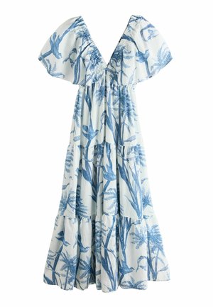 Next, TALL FIT - MAXI PUFF SLEEVE DRESS . - Maxi dress - cream blue ditsy floral