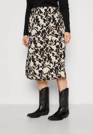 Vero Moda Curve VMCNORA CALF TIE SKIRT - A-snit nederdel - oatmeal