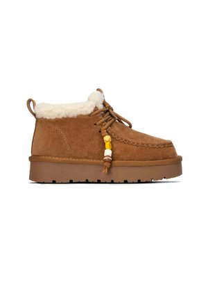 XTI, BOTIN DE NIÑA PLANO - Botines con cordones - camel