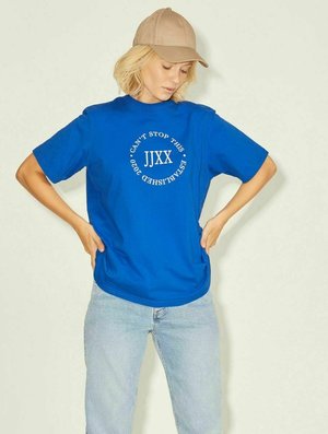 T-shirt z nadrukiem - mottled dark blue