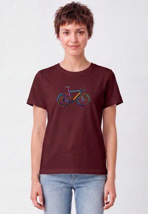watapparel, FAHRRAD BY NIGHT - T-shirt imprimé - burgundy