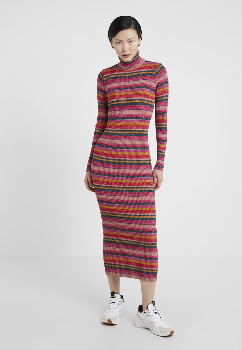 Twinset Abito Lungo Seamless In Maglia Vestito Lungo Riga Multicolor Multicolore Zalando It