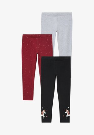 3 PACK - Leggings - Trousers - black gray