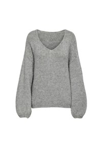 JDYDINEA REVERSIBLE - Strickpullover - light grey melange