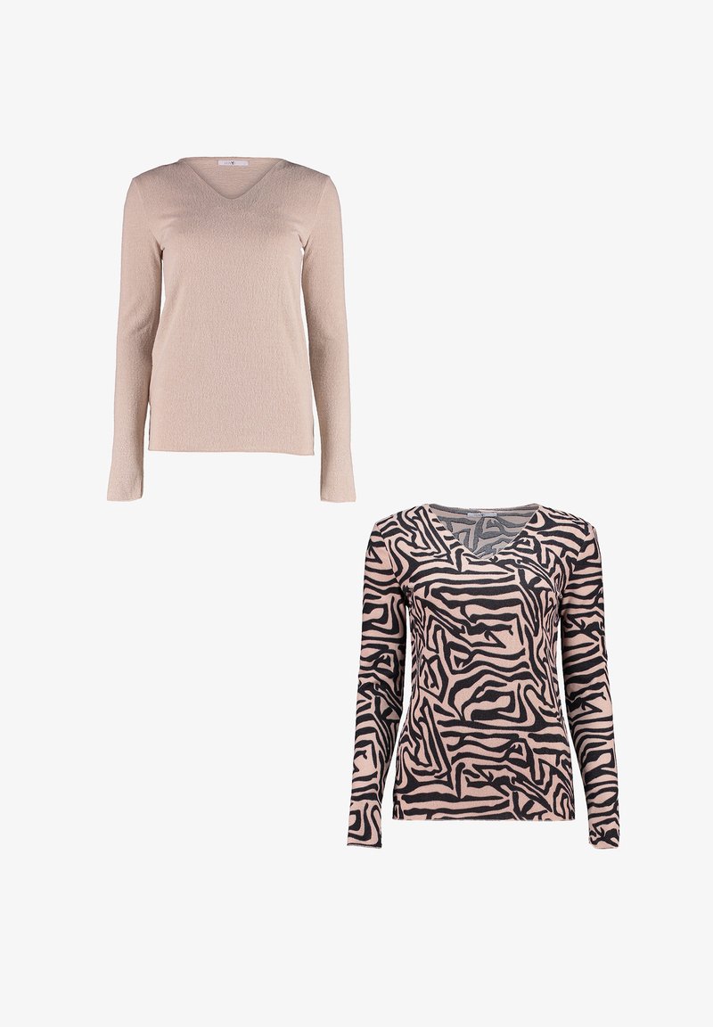 Hailys LANGARMSHIRT 2ER-SET V-AUSSCHNITT NORMALE PASSFORM - Langarmshirt - rosa