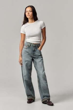 LOGAN GREENCAST  - Blugi loose fit - greencast