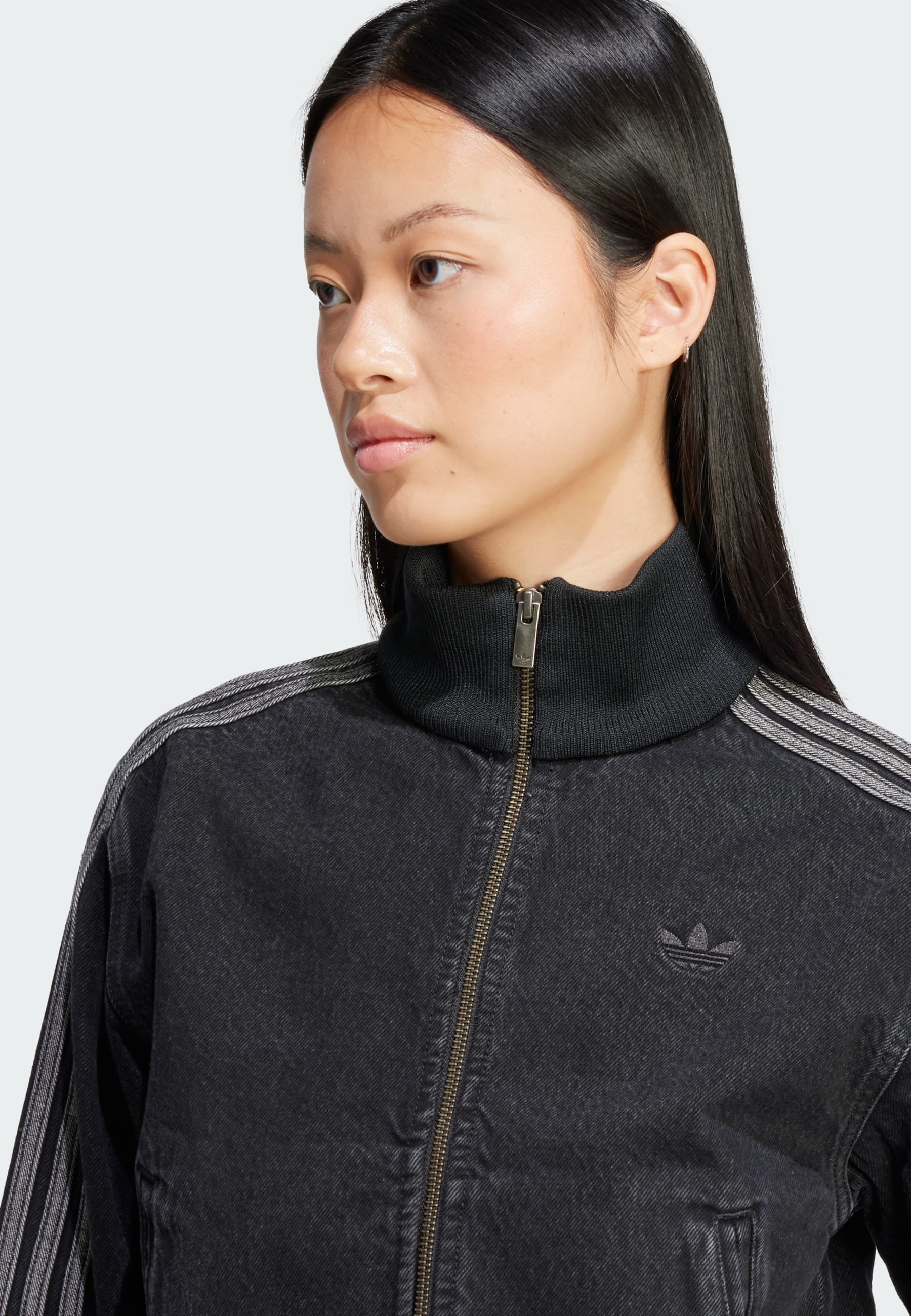 Adidas originals ADICOLORデニムジャケット 黒いM Ⅳ adidas Originals ADICOLOR DENIM TRACK - Denim jacket - true black