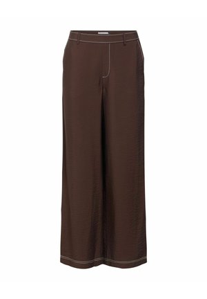 Object, HOSE MIT WEITEM BEIN PRINT - Pantalon classique - seal brown
