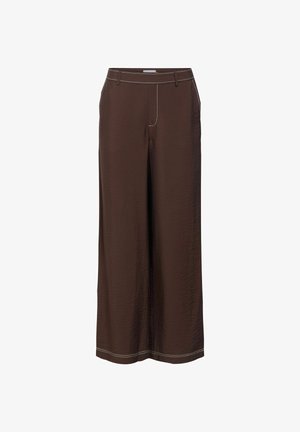 Object, HOSE MIT WEITEM BEIN PRINT - Pantalon classique - seal brown