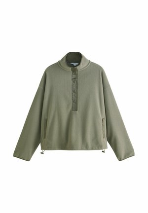 POPPER NECKLINE DETAILING LONGSLEEVE - Fleecetröja - olive green