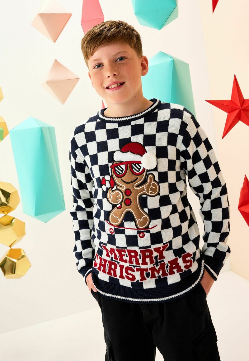 Next CHRISTMAS Jumper navy white gingerbread/blue Zalando