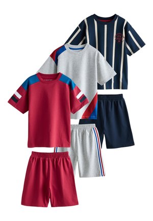 REGULAR FIT - 3 PACK SET - Pyžamová súprava - red blue grey stripe sport