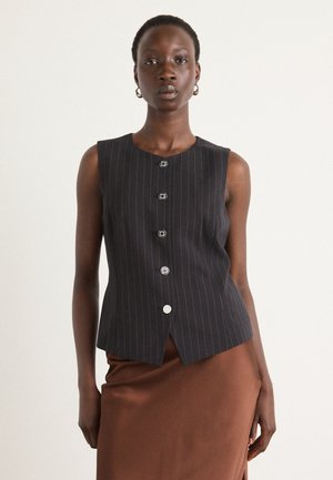 PINSTRIPES VEST - Liemenė - black/whiskey