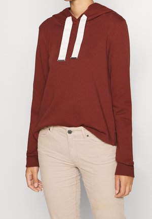 Hoodie - mottled dark red