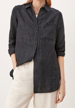 Overhemdblouse - mottled dark blue