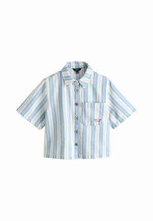 Next, REGULAR FIT - SHORT SLEEVE DENIM SHIRT - Skjortebluser - blue white stripe