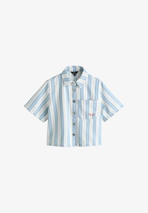 Next, REGULAR FIT - SHORT SLEEVE DENIM SHIRT - Blúzka so zapínaním na gombíky - blue white stripe