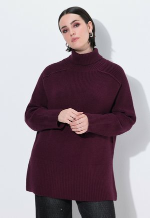 ROLLKRAGEN RAGLAN-LANGARM - Strickpullover - dark claret