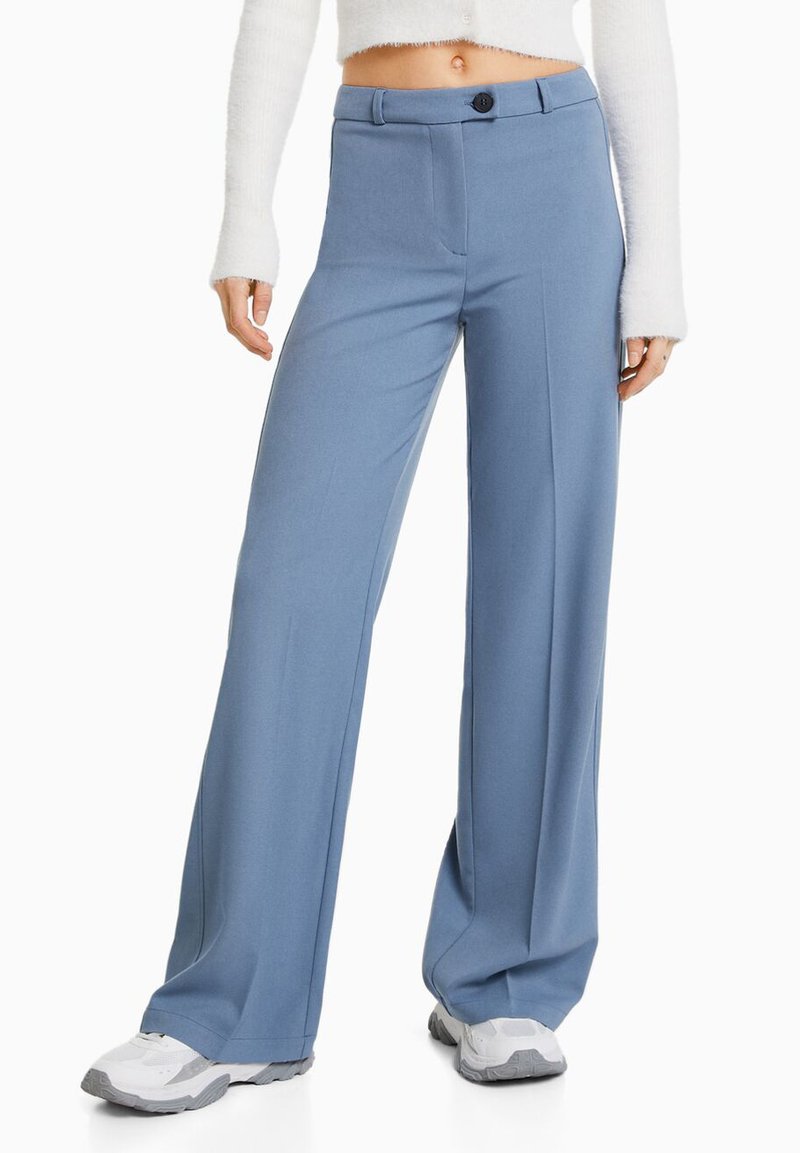 Leg Trousers Bershka Pantalon Wide Leg Pants Pantalon Bershka Bleu