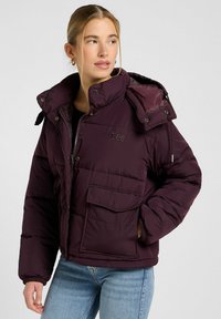 Lee LINED SHORT PUFFER WITH HOOD RELAXED FIT - Giacca invernale - deep wine