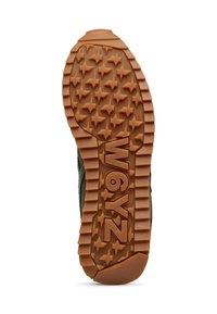 Guma podešve boty, v hnědé barvě se vzorem hvězd a texturovaným gripem. S vyraženým logem "W6YZ".