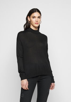 TALL HIGH NECK JUMPER - Stickad tröja - black