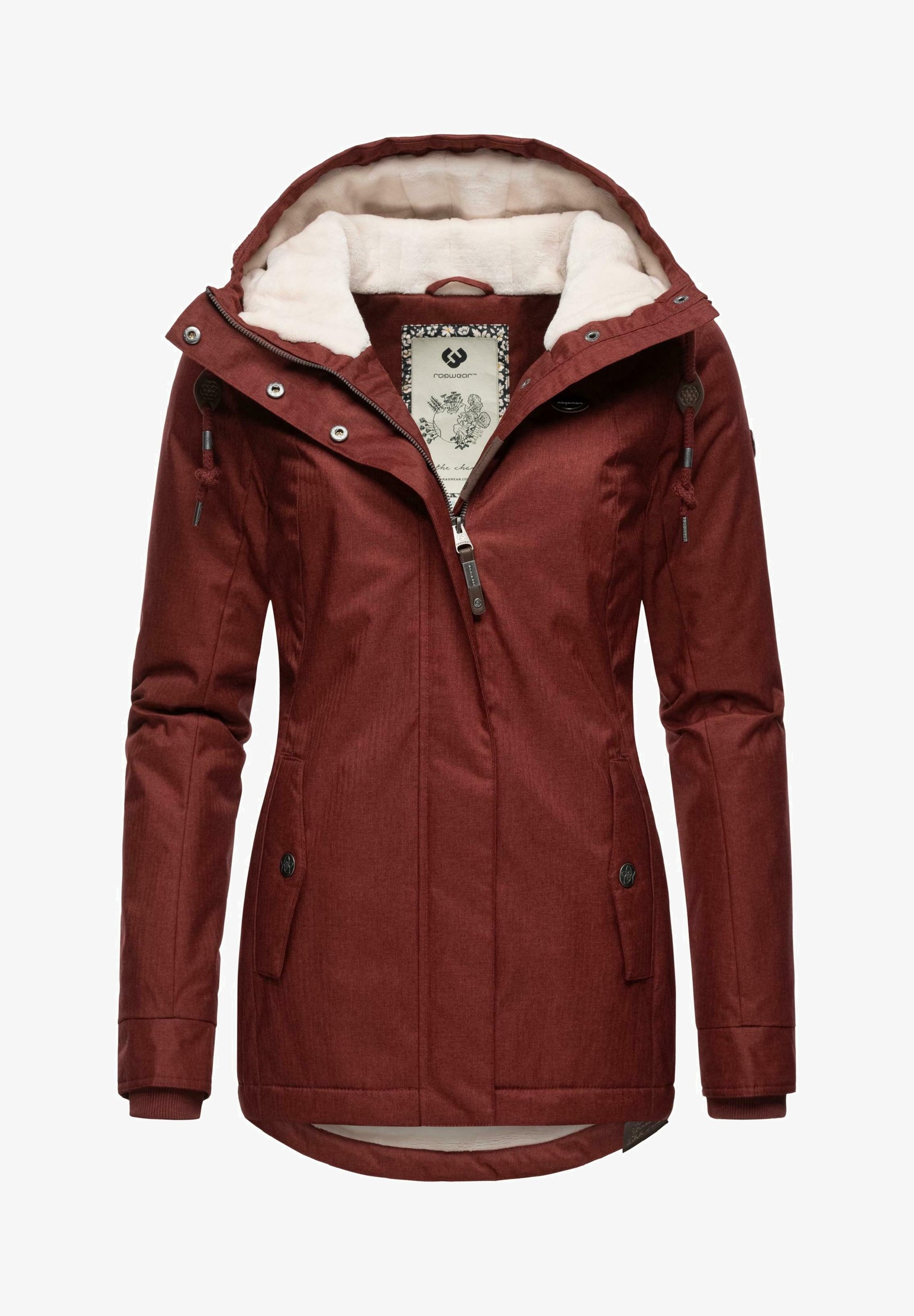 Winterjacke Damen Parka Rote Winterjacke Mit Kapuze Kapuze