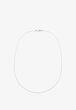 Sølv metal kædedesign med fine, runde led og en glat overflade samt lukning med lobster clasp.