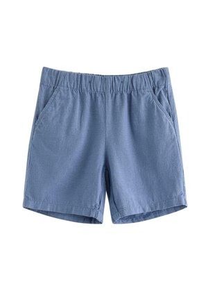 Blå afslappede shorts med elastisk taljebånd og sidelommer, lavet af letvægtsstof.