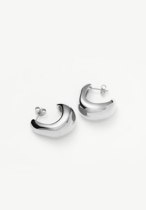 ORGANIC DOME HOOP EARRING - Oorbellen - silver-coloured