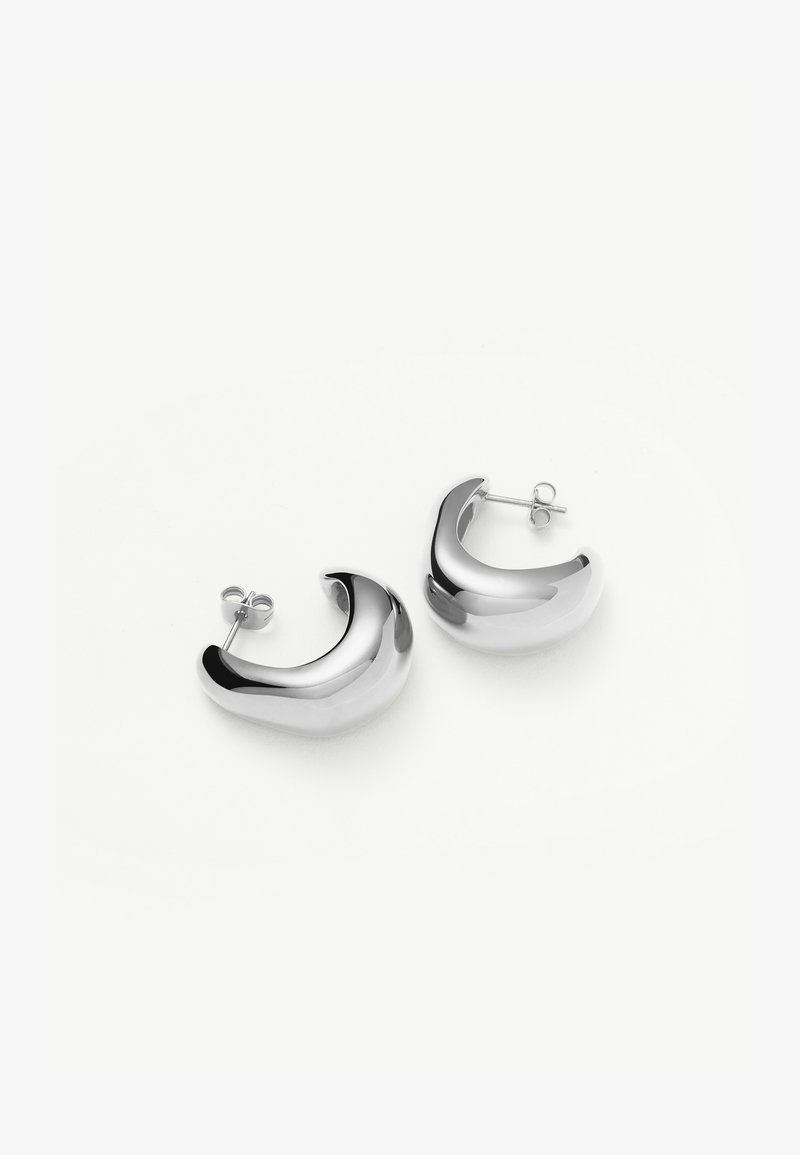 Missoma ORGANIC DOME HOOP EARRING - Σκουλαρίκια - silver-coloured